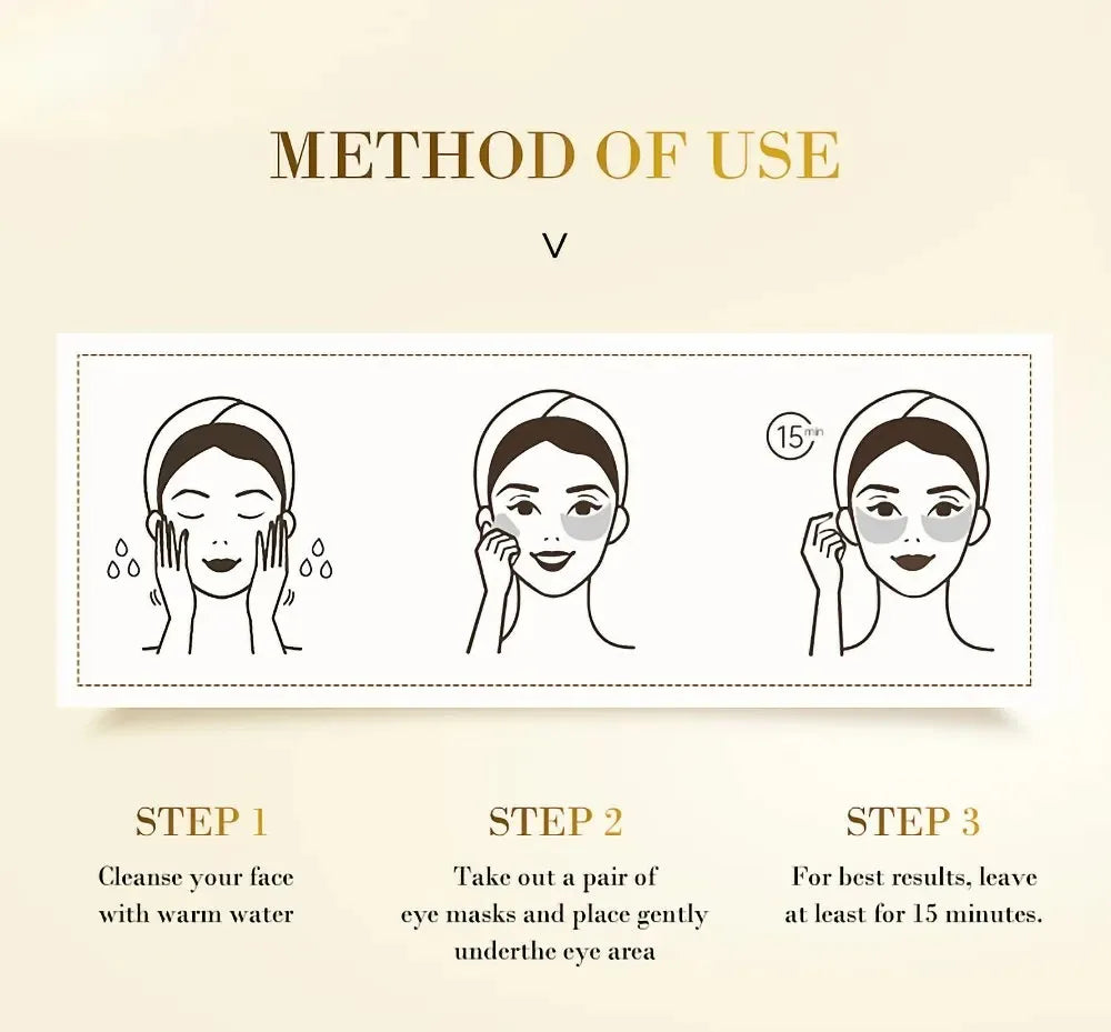 Gold Collagen Crystal Eye Mask Set (60 Pcs) | Hydrating & Refreshing Skin Care
