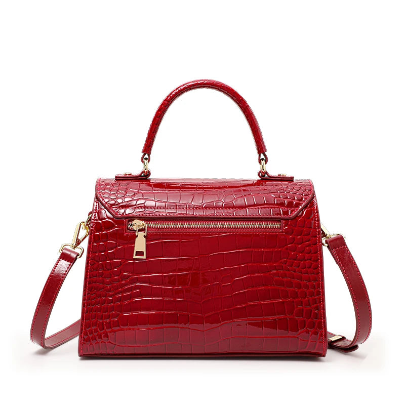 Luxury Croc-Embossed Leather Handbag – Premium Shoulder & Crossbody Purse for Women