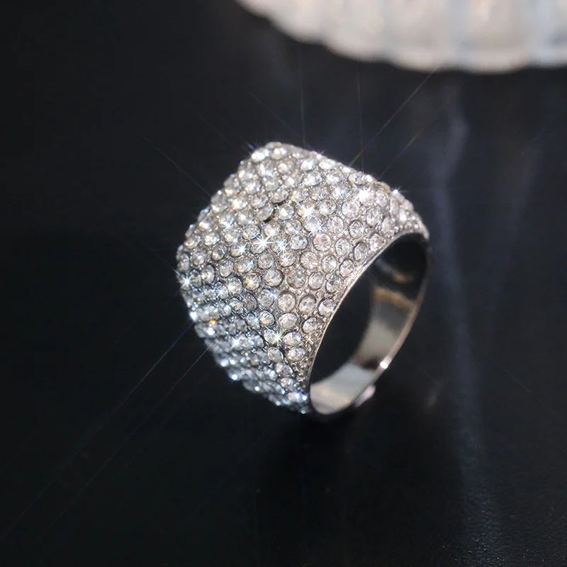 Iced Out Cubic Zirconia Ring – Hip Hop Bling Statement Ring for Men