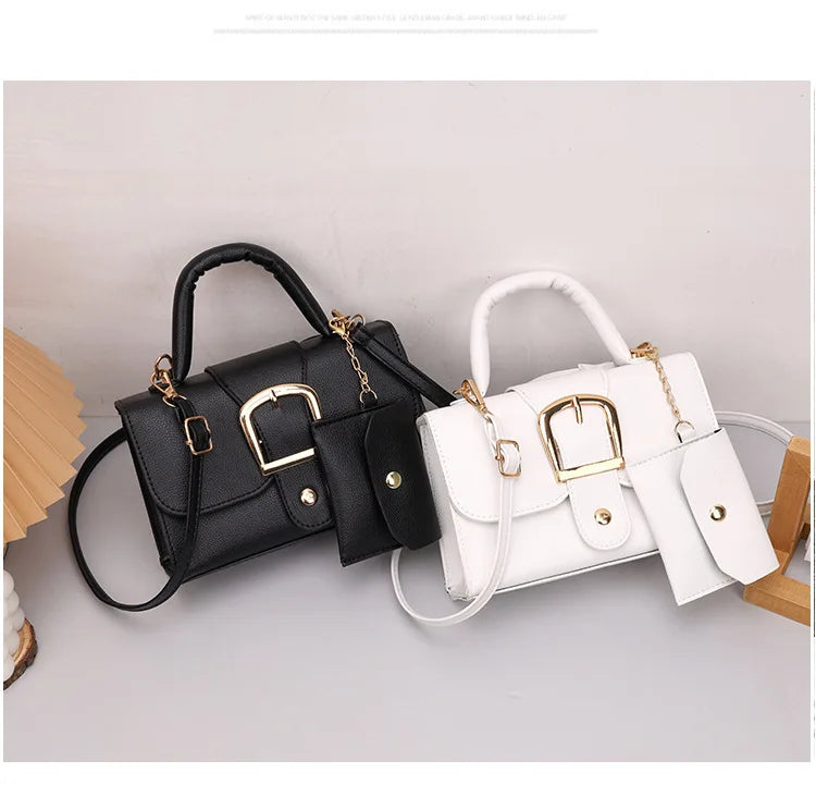 Modern Square Crossbody Bag for Women – Minimalist PU Leather Camera Bag with Adjustable Strap – Stylish Small Handbag for Daily Commute & Travel