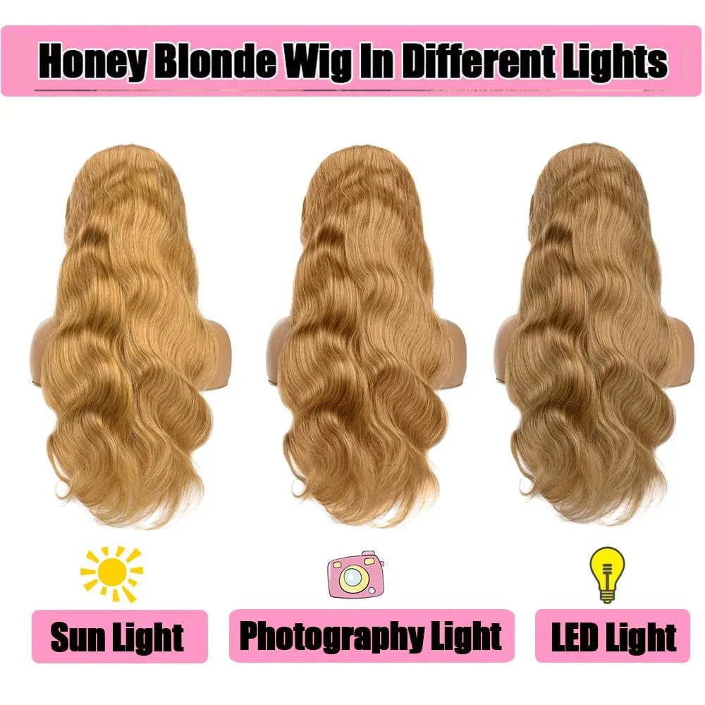 28-Inch Synthetic Body Wave Lace Front Wig - HD Transparent Lace - Heat Resistant Fiber