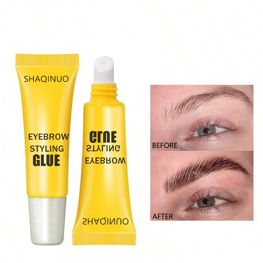 24-Hour Strong Hold Eyebrow Shaping Gel – Sculpt & Set Brow Cream with Dual-Ended Brush – Flake-Proof & Long-Lasting Formula