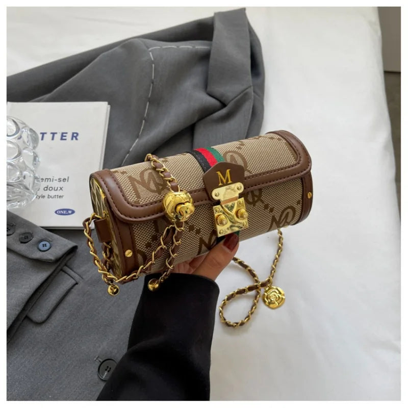 Cylinder Luxury Evening Bag – Designer Leather Shoulder Handbag