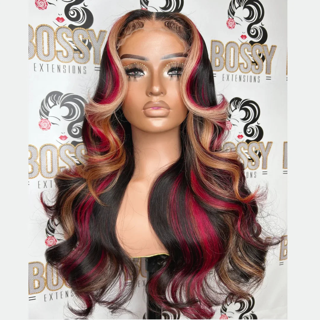 Chocolate Brown Body Wave Lace Front Wig | 13x6 Pre-Cut Glueless Wig | 200% Density Synthetic Hair