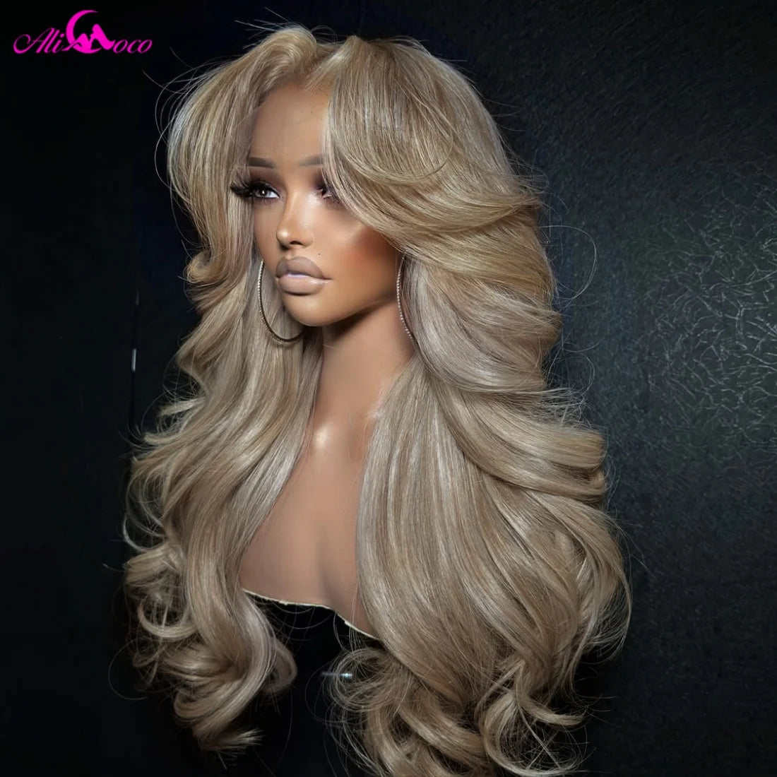Milk Tea Ash Blonde Body Wave 13x6 Lace Frontal Wig – 200% Density Human Hair