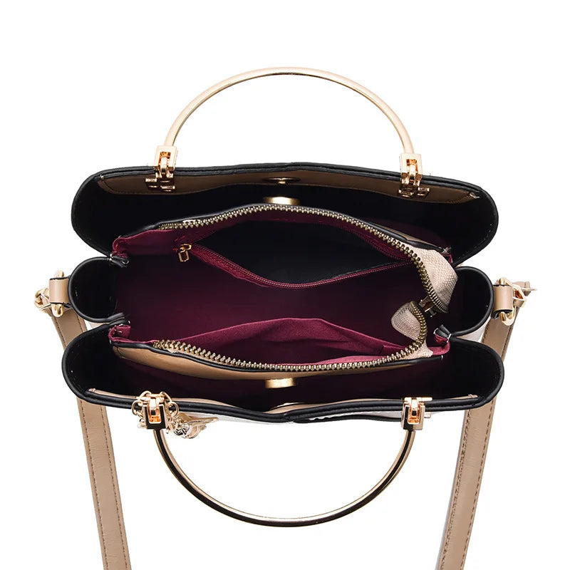 Chic Color-Block Bucket Bag – Korean-Inspired Large Capacity Crossbody & Shoulder Handbag