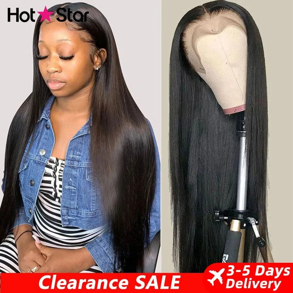 Natural Melt: HD Transparent Lace Straight Human Hair Wig – Pre-Plucked 13x6 Frontal