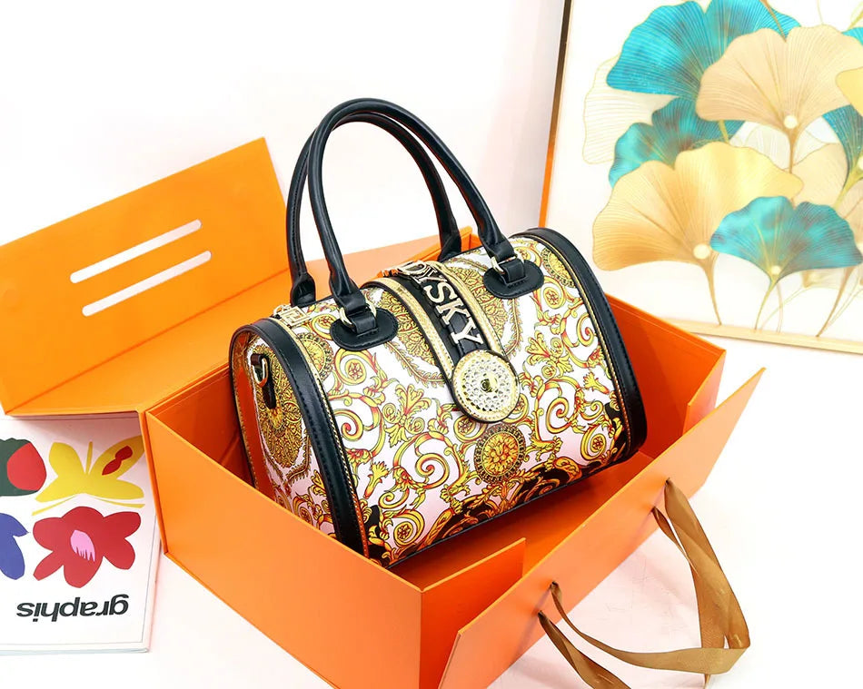 Luxury Geometric Pillow Bag | Large Capacity Microfiber Tote & Crossbody