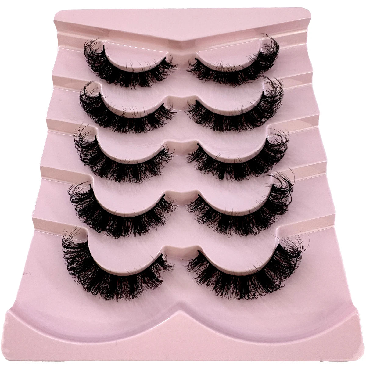 3D Fluffy Cat Eye Lashes – Soft, Wispy Natural Glam (5-Pair Set)
