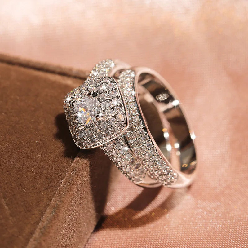 Exquisite Moissanite Statement Ring in Sterling Silver Jewelry