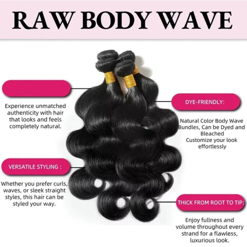 Luxury 42-Inch 12A Brazilian Virgin Body Wave Hair Bundles – Premium Unprocessed Human Hair Extensions