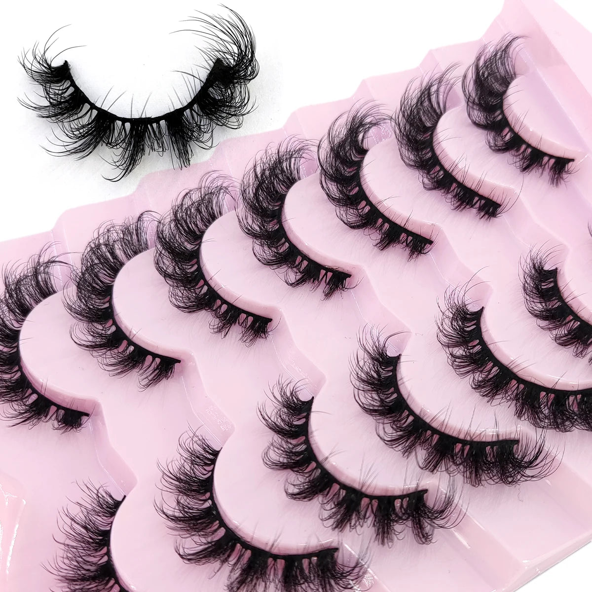 3D Fluffy Cat Eye Lashes – Soft, Wispy Natural Glam (5-Pair Set)