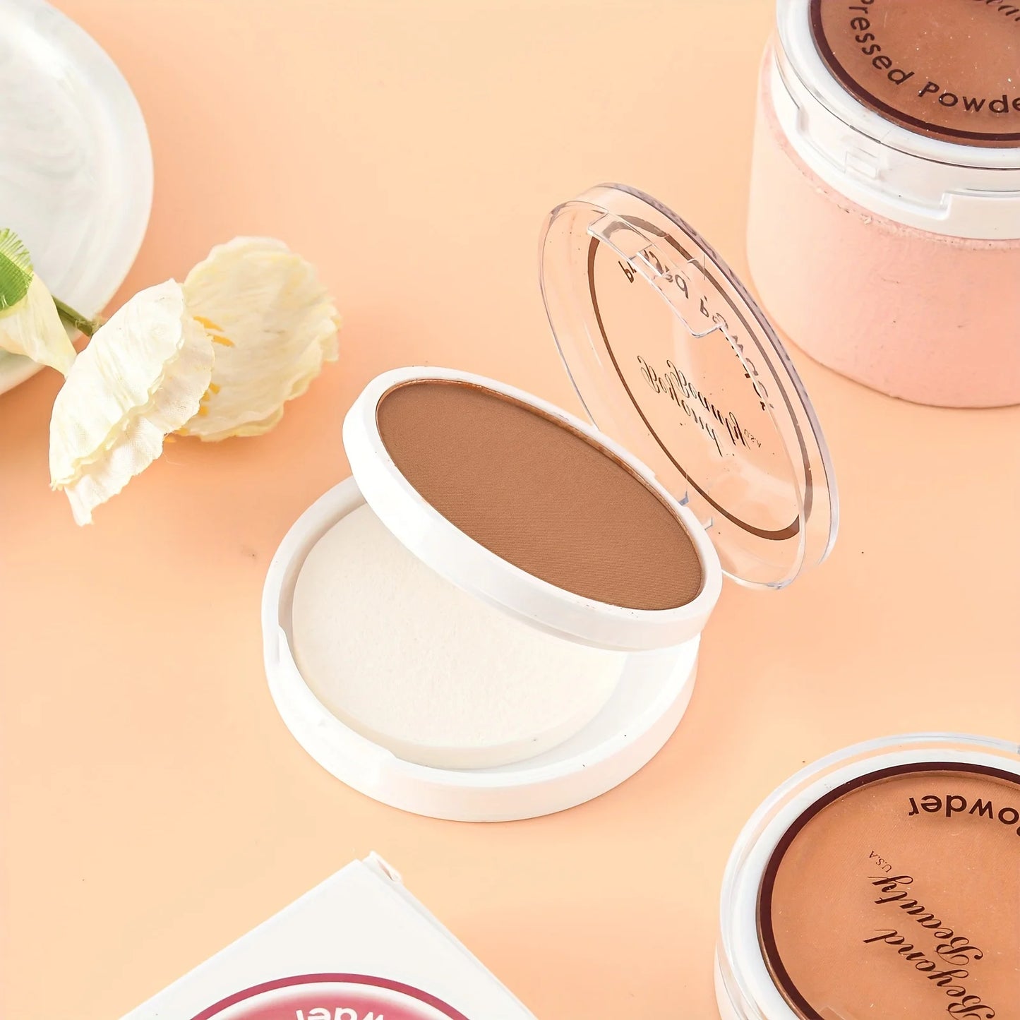 Professional Matte Bronzing Powder for Dark Skin – Sweatproof, Long-Wear Foundation & Contour Compact