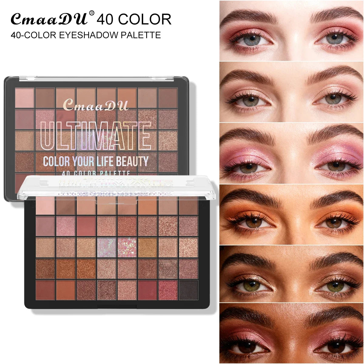 40-Color Eyeshadow Palette – Highly Pigmented Waterproof Matte & Pearl Makeup