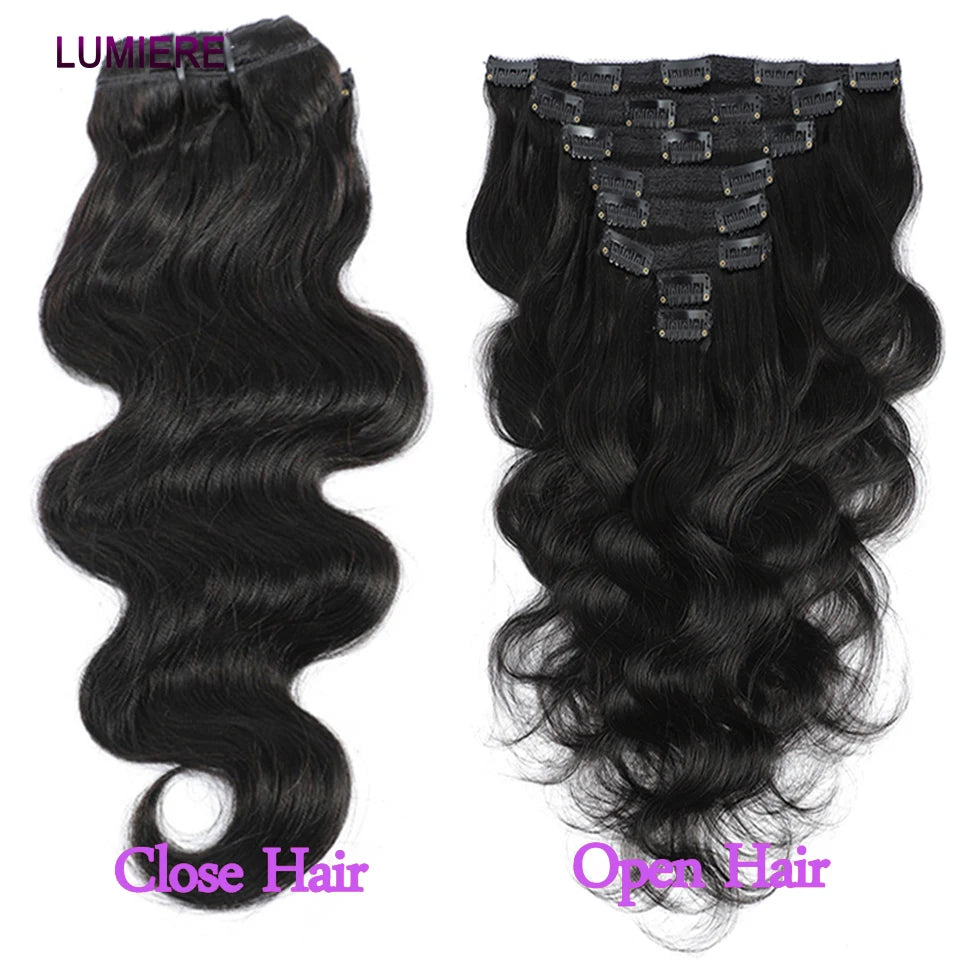 Brazilian 4B 4C Afro Kinky Curly Clip-Ins | 100% Virgin Raw Human Hair Extensions | 8 Pcs/Set for Women