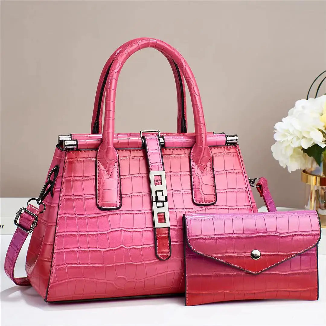 Western fashion gradient ladies combination bag, beautiful handbag, small lightweight bag, texture of senior commuting travel