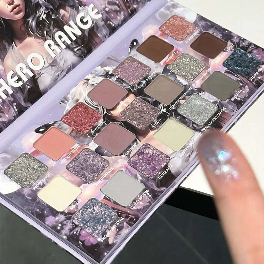 Cold Moon 21-Color Chameleon Eyeshadow Palette – Multichrome Shimmer & Matte Pigments for High-Impact Looks