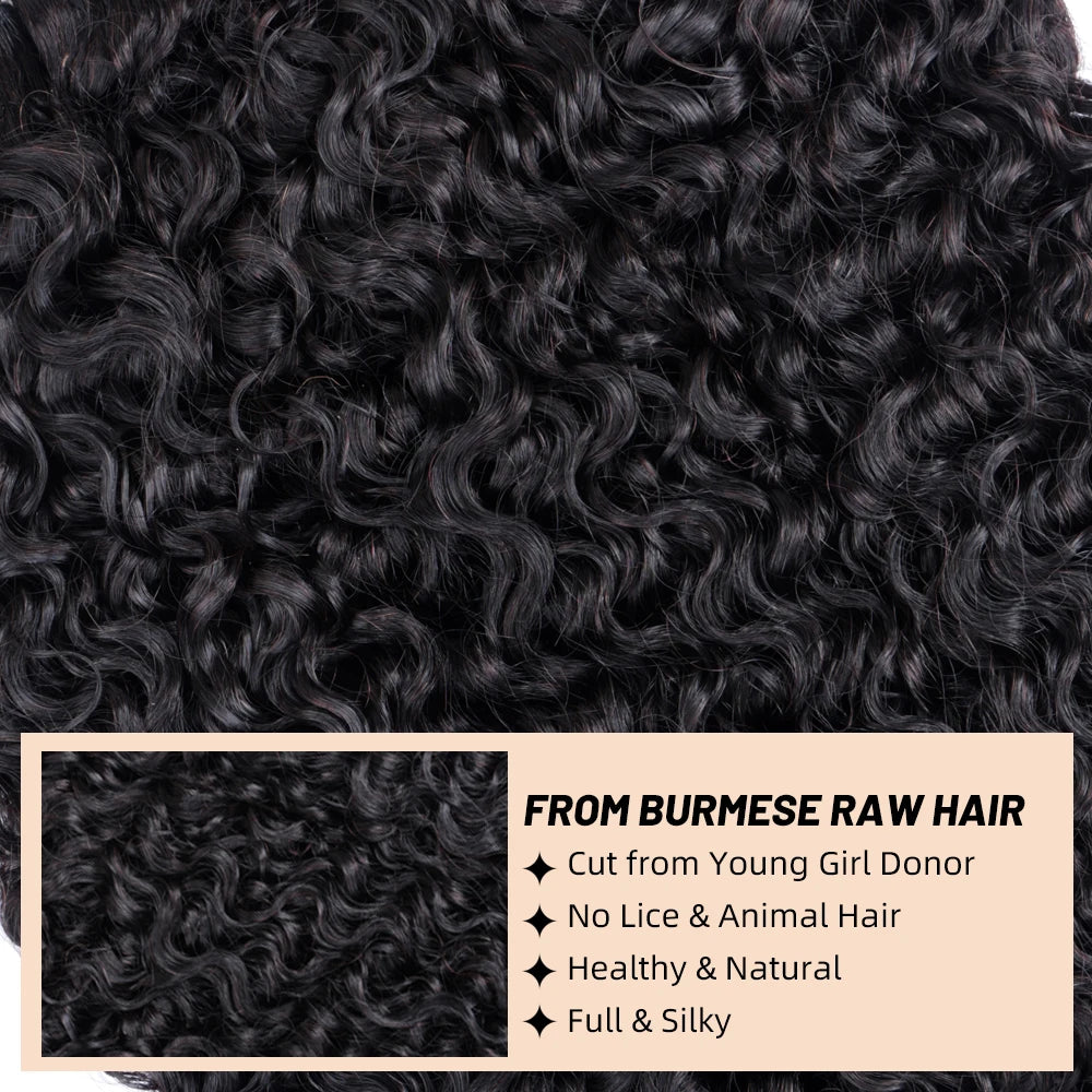 Burmese Curly Human Hair Bundles | 100% Virgin Weave Extensions (1/3/4 Piece Deals)