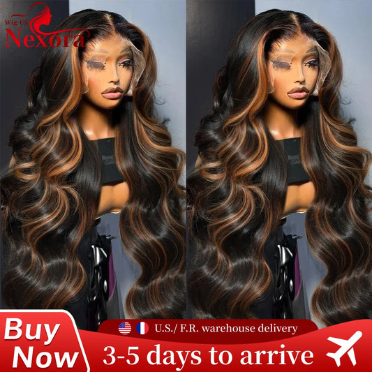 Glueless P1B/30 Highlight Body Wave Human Hair Lace Wig - Pre-Plucked & Pre-Cut
