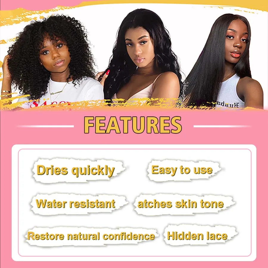 LOCKMIO Natural Lace Tint Spray & Mousse – Invisible Skin-Fitting Wig Dye Mist for Lace Frontals & Mesh