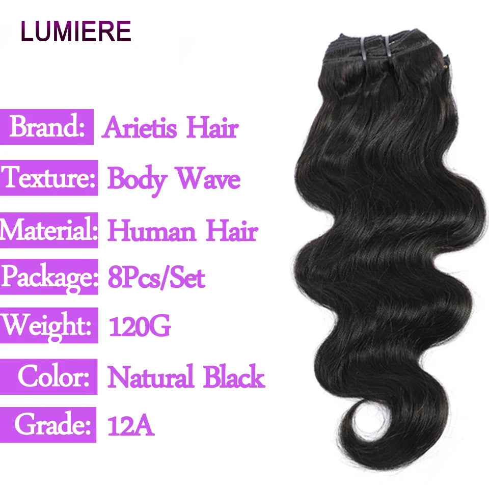 Brazilian 4B 4C Afro Kinky Curly Clip-Ins | 100% Virgin Raw Human Hair Extensions | 8 Pcs/Set for Women