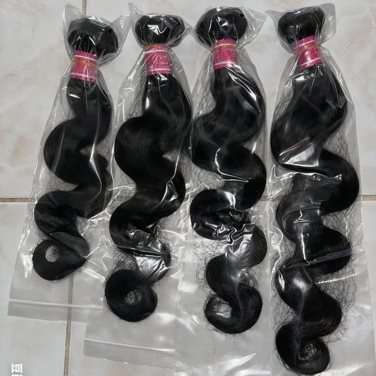 Brazilian Body Wave Human Hair Bundles – Raw Unprocessed Virgin Weave Extensions (3–4 Bundles, 8–30 Inch)