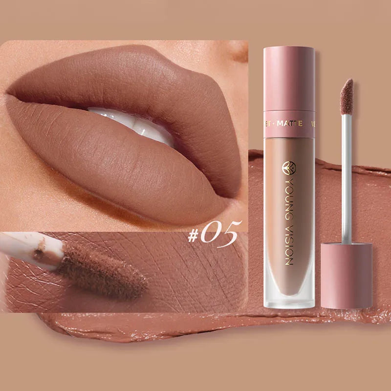 DUNUF Smooth Velvet Matte Lipstick – 3D Plumping & Waterproof