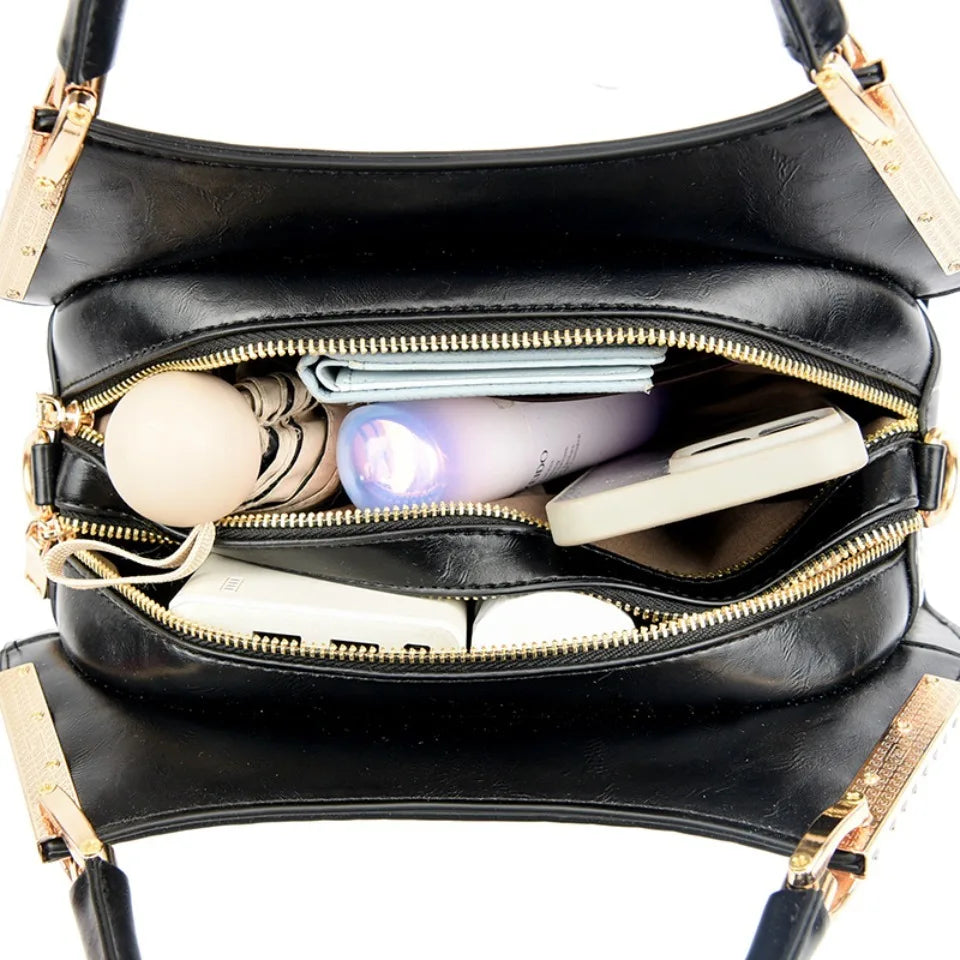 Luxury Alligator Embossed Patent Leather Shoulder & Crossbody Bag