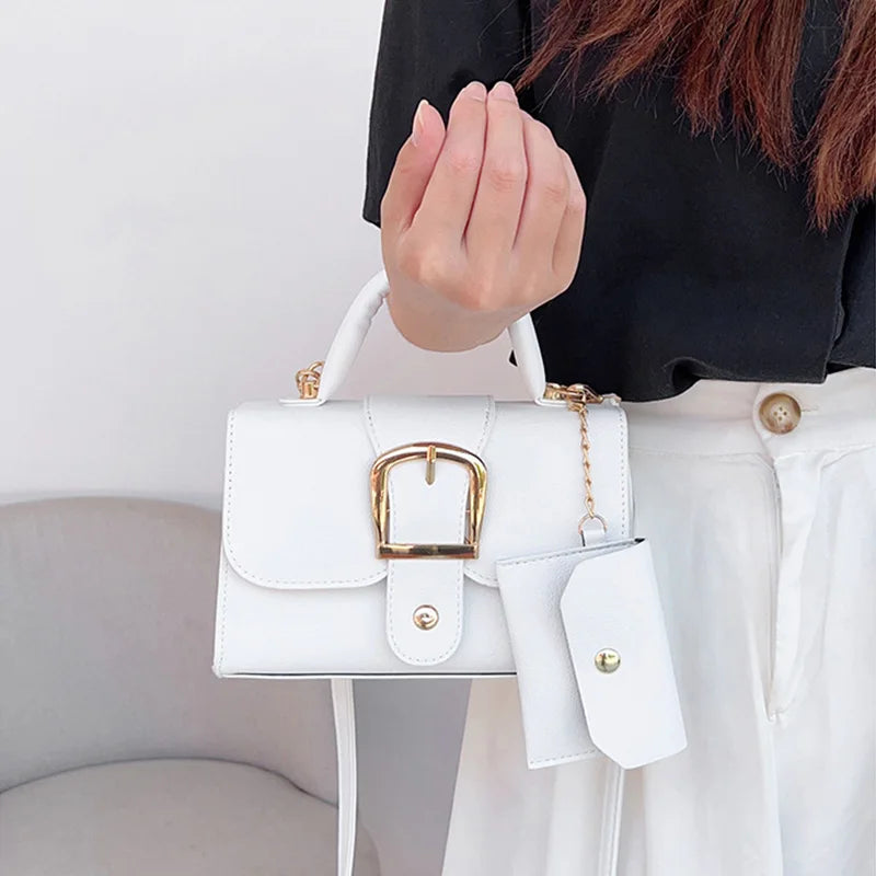 Modern Square Crossbody Bag for Women – Minimalist PU Leather Camera Bag with Adjustable Strap – Stylish Small Handbag for Daily Commute & Travel