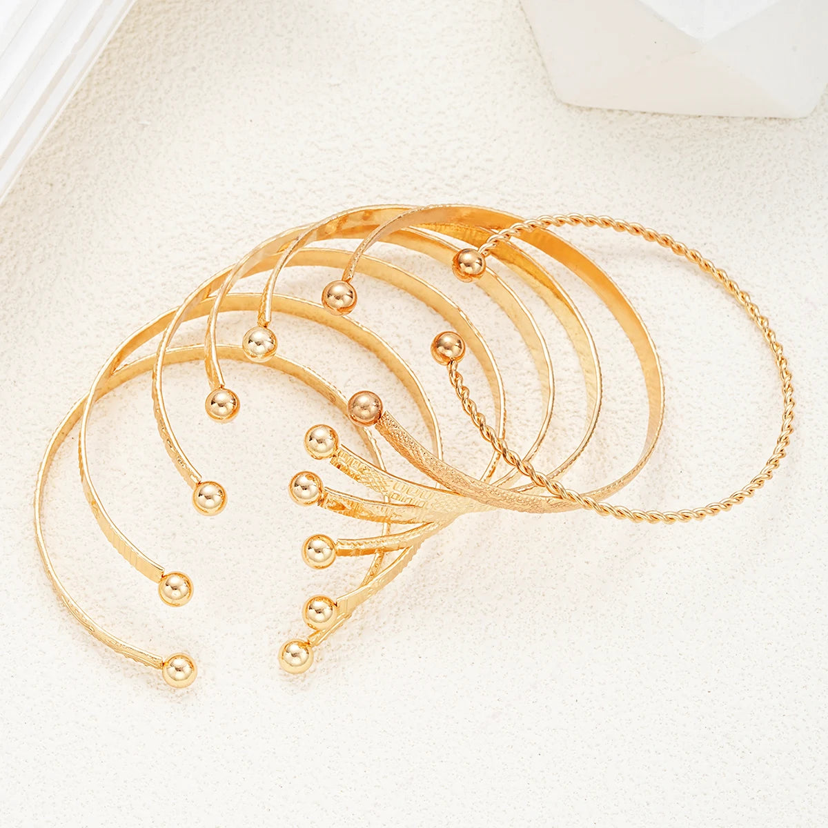 Rebel Heart" 7-Piece Gold Bracelet Stack