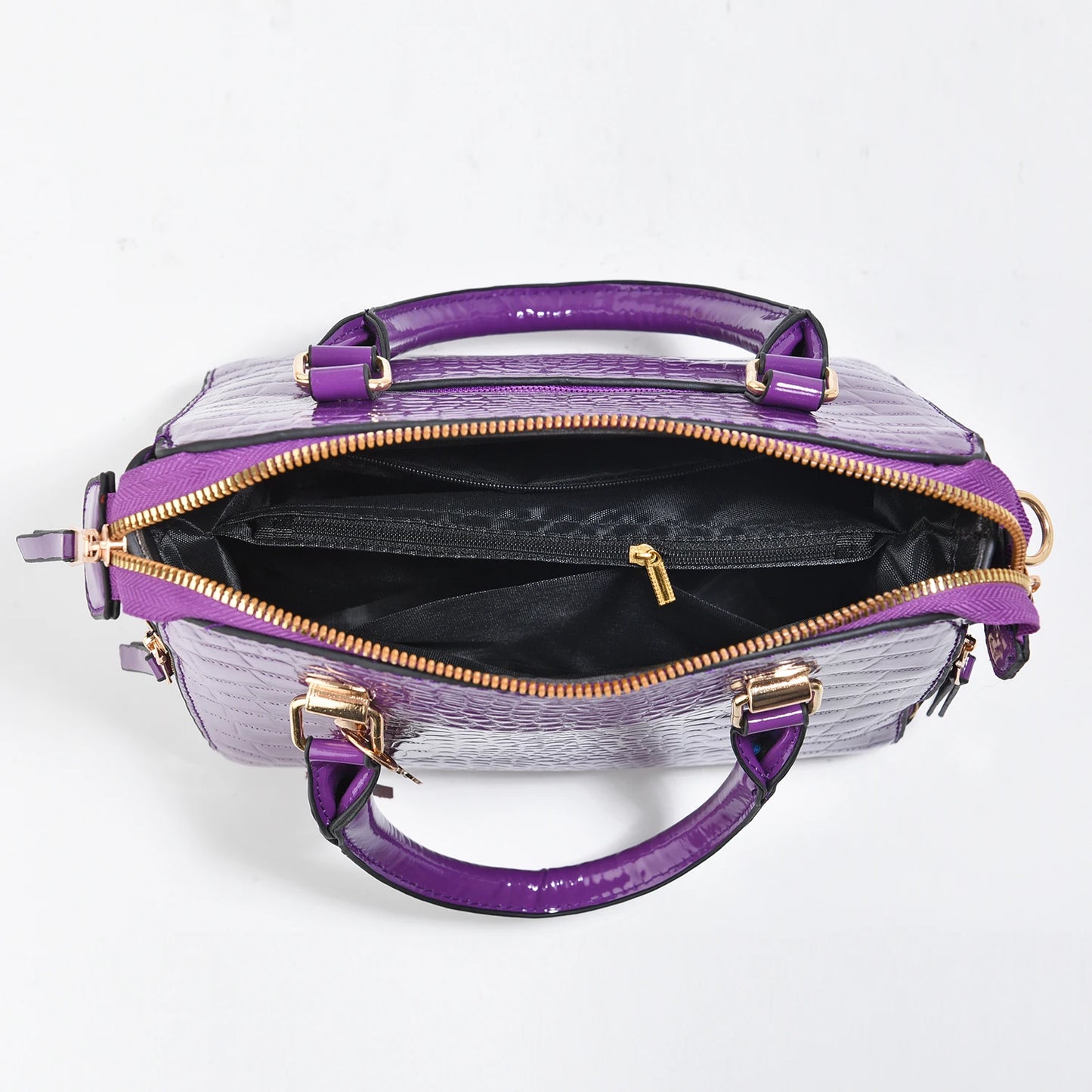 Luxurious Crocodile Embossed Leather Tote | Elegant Crossbody Satchel