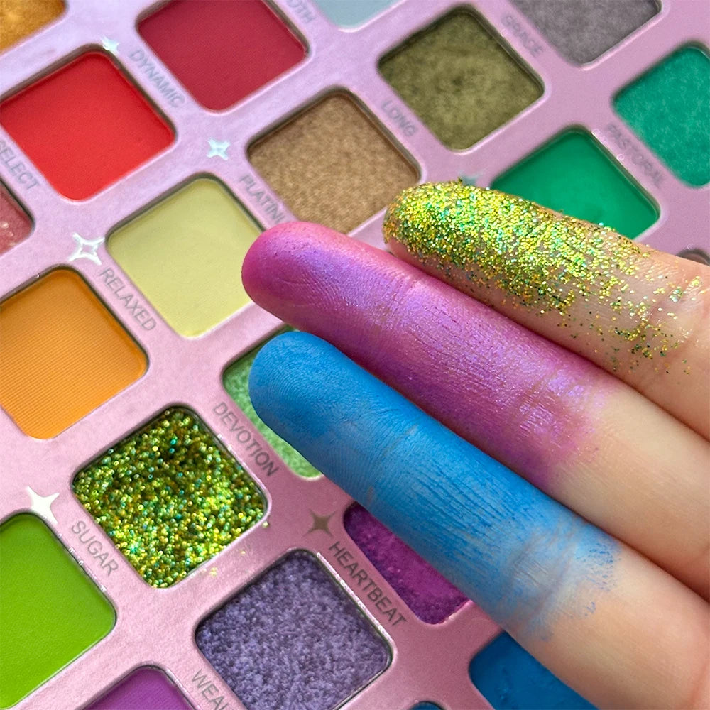 The Ultimate 48-Color Artist Palette | Matte & Shimmer with Pro Brushes