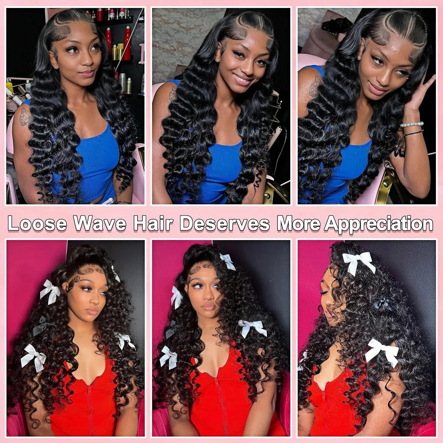 HD Lace Frontal Wig – 13x6 Loose Deep Wave Burmese Human Hair Wig, Pre-Plucked Natural Color