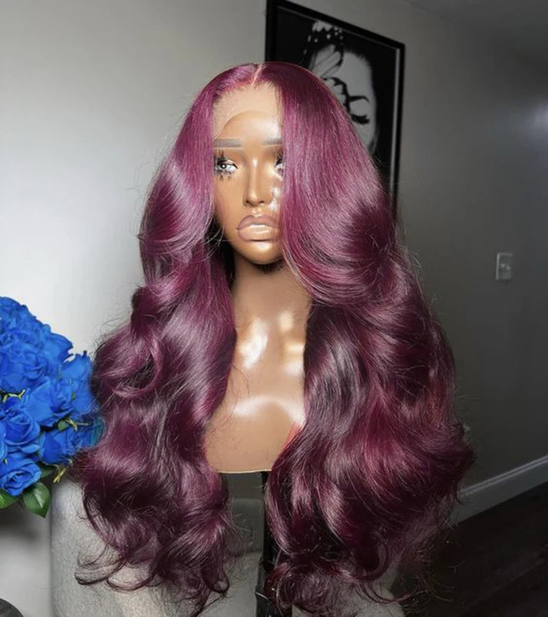 Chocolate Brown Body Wave Lace Front Wig | 13x6 Pre-Cut Glueless Wig | 200% Density Synthetic Hair