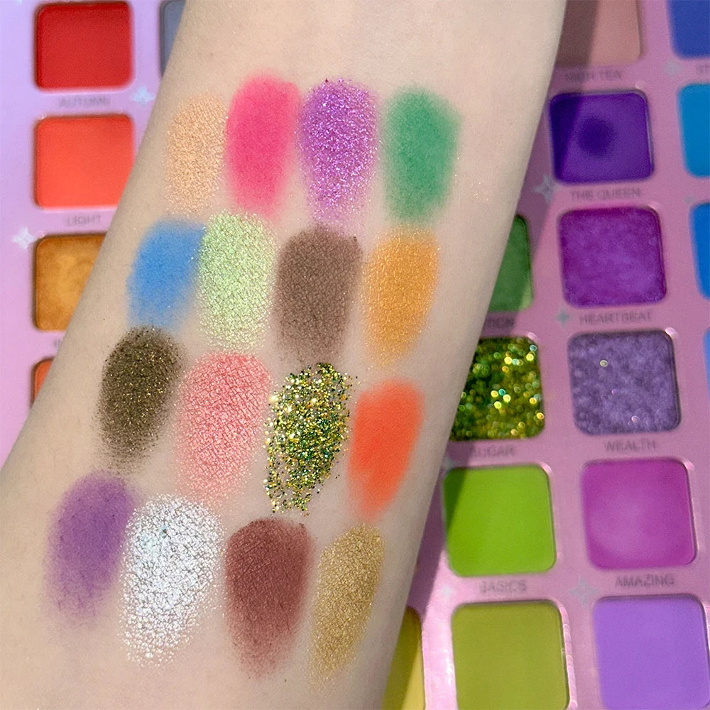 The Ultimate 48-Color Artist Palette | Matte & Shimmer with Pro Brushes