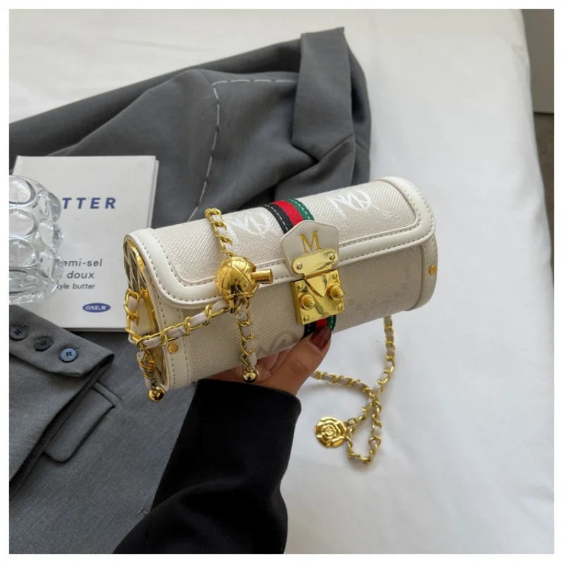 Cylinder Luxury Evening Bag – Designer Leather Shoulder Handbag