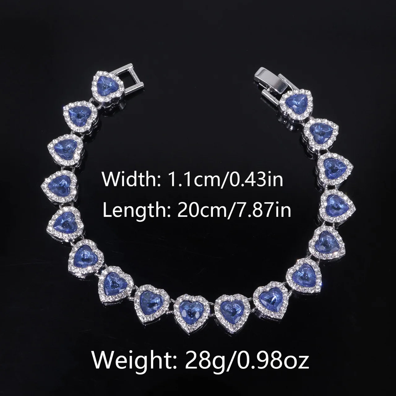 Iced-Out CZ Tennis Chain & Bracelet Set – Hip Hop Heart Pendant Jewelry
