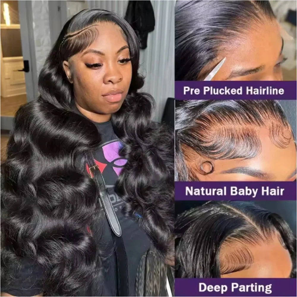 ✨ Luxury Brazilian Body Wave Wig – 13x6 HD Lace Front Human Hair Wig, Glueless & Pre-Plucked for a Natural Hairline