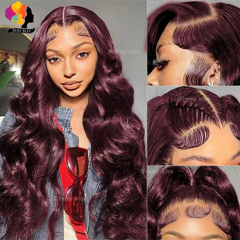 Burgundy 99J Body Wave Lace Frontal Wig – 13x6 HD Lace Human Hair
