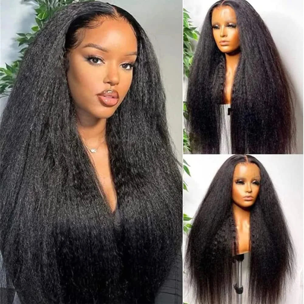 Kinky Straight 13x4 HD Lace Front Human Hair Wig (250% Density)