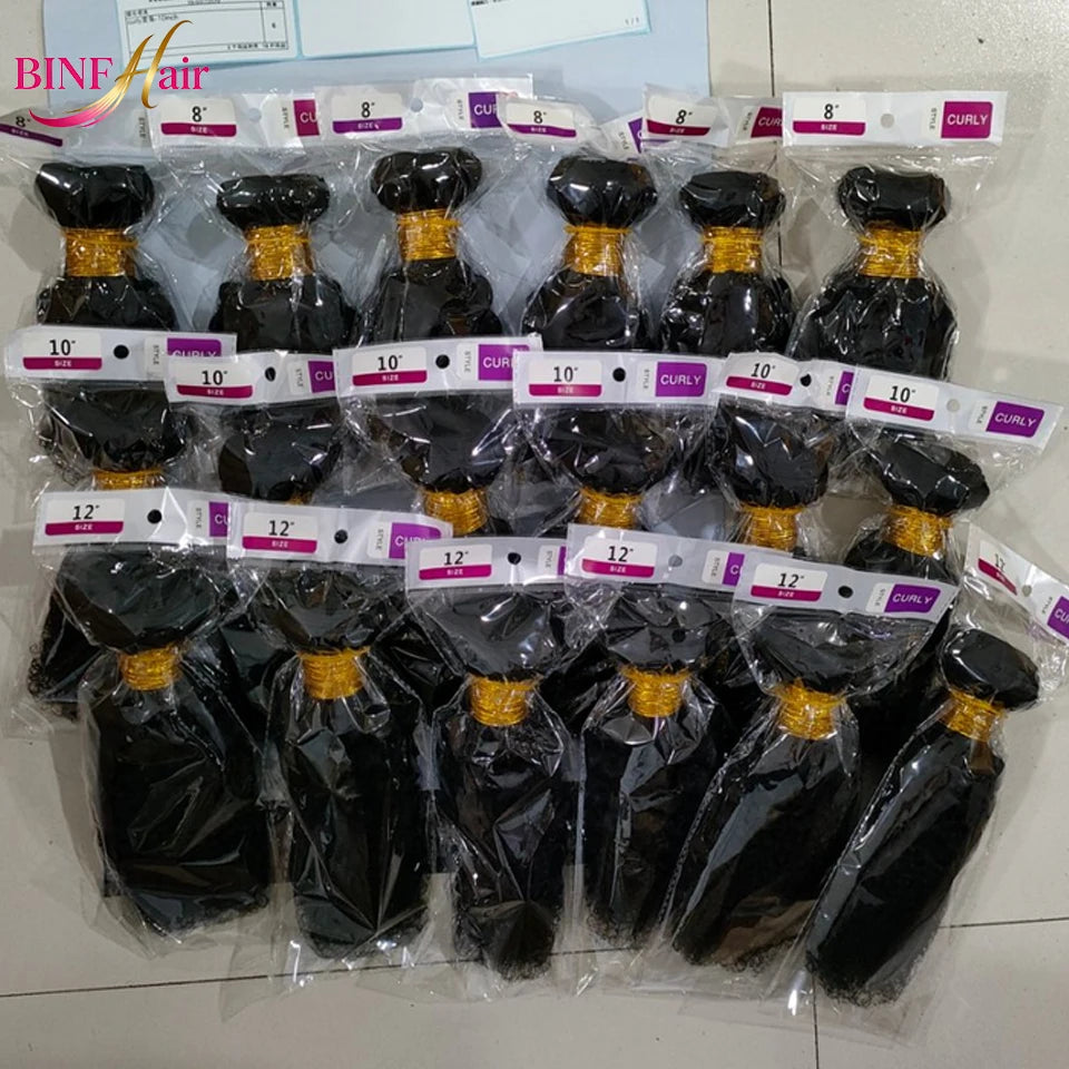 Mongolian Kinky Curly Human Hair Bundles | 8–30 Inch Natural Curly Virgin Hair Weave Bundles