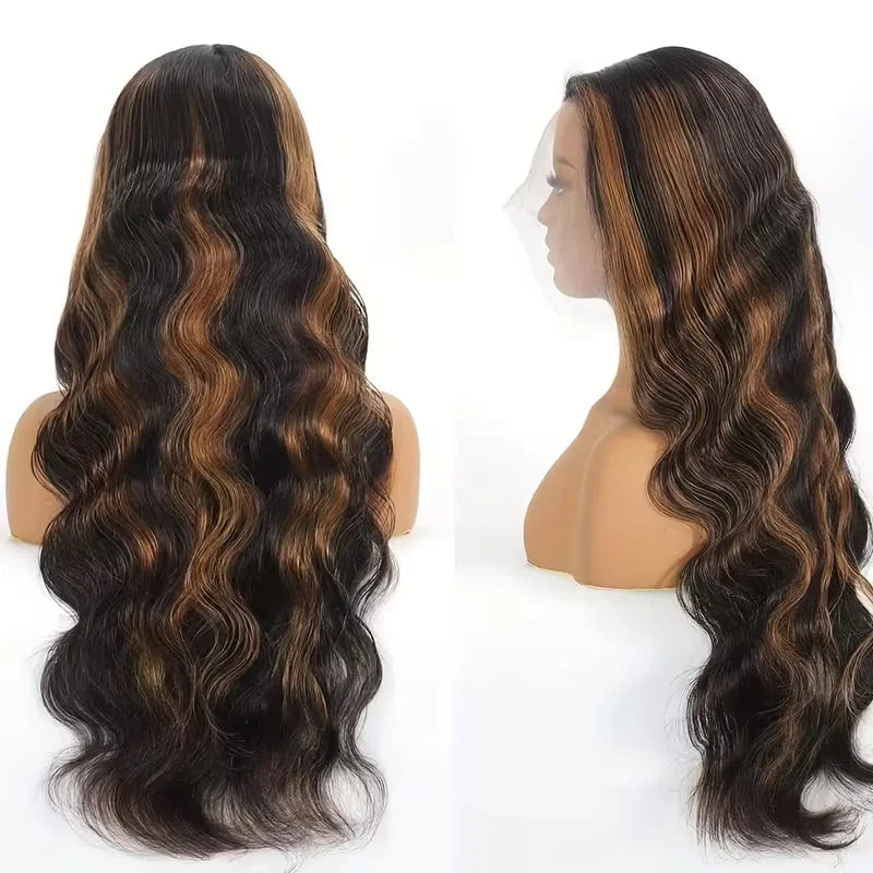Glueless P1B/30 Highlight Body Wave Human Hair Lace Wig - Pre-Plucked & Pre-Cut
