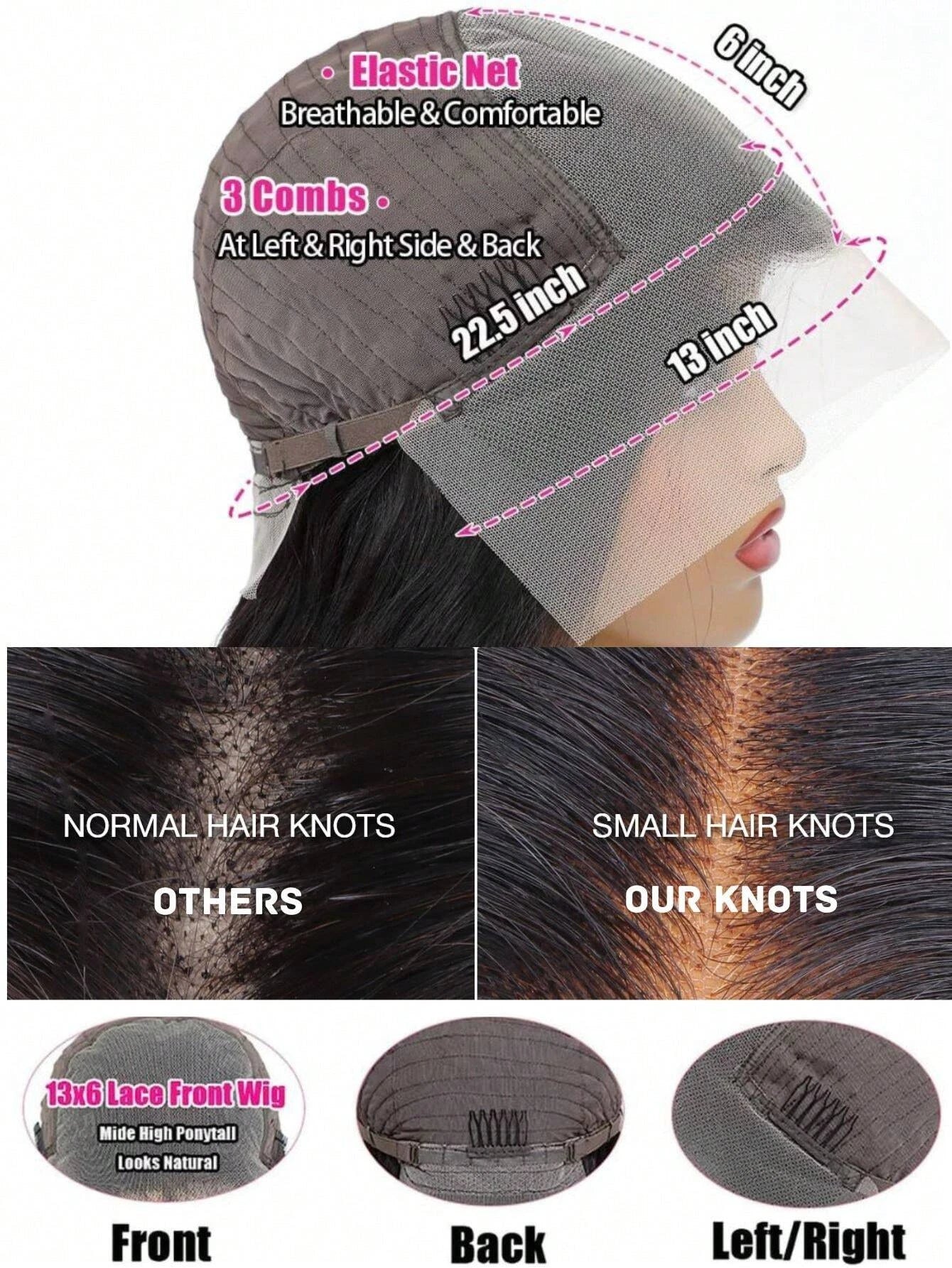 13x6 HD Lace Frontal Wig – 250% Density Loose Natural Wave Brazilian Human Hair (30-40")