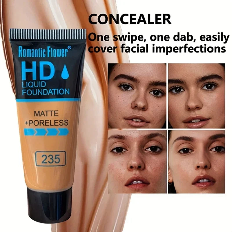 Full Coverage Waterproof Foundation for Deep Skin Tones – 24H Oil-Free & Sweat-Proof Matte Finish