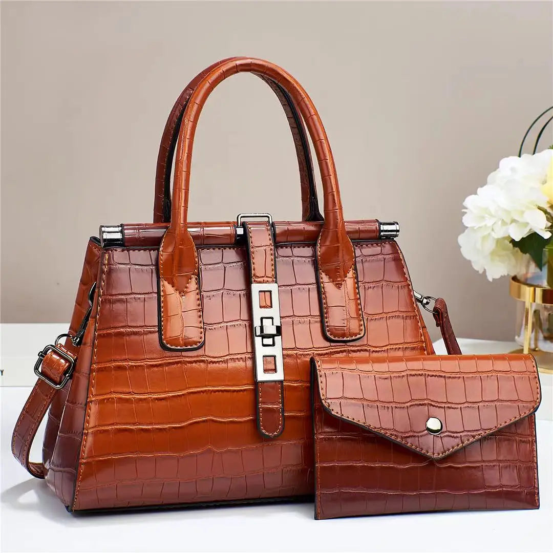 Western fashion gradient ladies combination bag, beautiful handbag, small lightweight bag, texture of senior commuting travel
