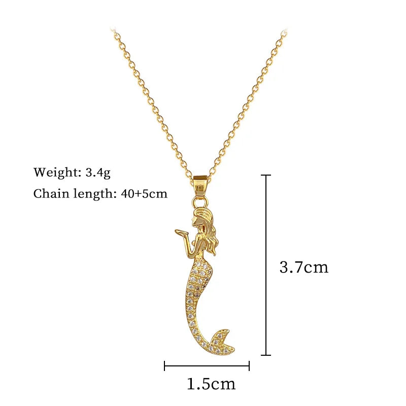 Enchanted Mermaid Pendant Necklace – Tarnish-Free Stainless Steel Jewelry