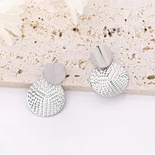 Boho-Chic Geometric Metal Hoop Earrings