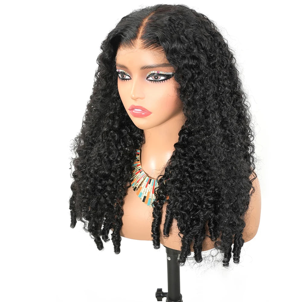 Ultra-Long 46" Burmese Curly Human Hair Wig | HD Lace Frontal & Glueless 7x6 Options | 200% Density