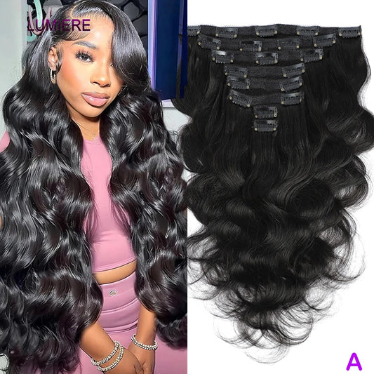 Brazilian 4B 4C Afro Kinky Curly Clip-Ins | 100% Virgin Raw Human Hair Extensions | 8 Pcs/Set for Women