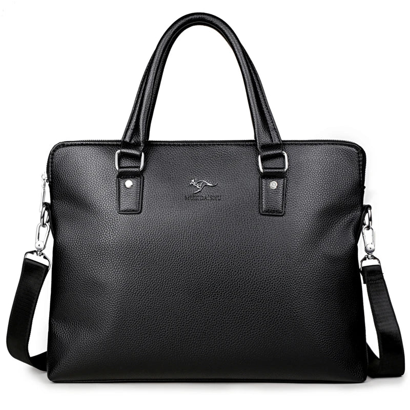 Luxury Crocodile-Embossed Leather Briefcase | Designer Laptop & Business Bag
